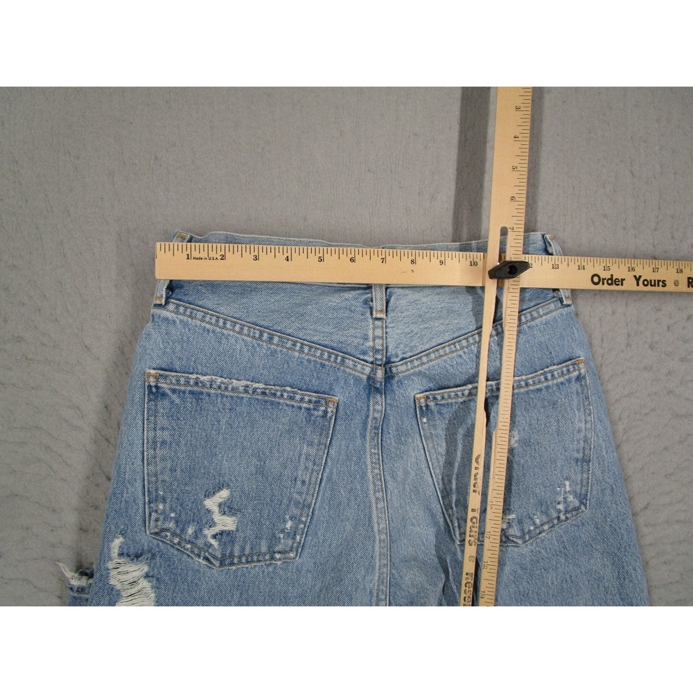 AGOLDE Womens 90s Mid Straight Distressed Button Fly Jeans Light Wash Size 24 - Picture 7 of 13